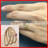 factory OEM 925 sterling silver birthstone rope chain style simple gold ring designs