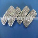 10mm Many Rhinestones Pane Rectangular Block Shape Slide Charms thumbnail-1