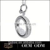 925 Silver Artificial Diamond Round Ring Pendant for Women Mirror Pendant thumbnail-3