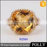 Wholesale 10k Gold Gemstone Engagement Ring Jewelry With Citrine 2015 New Design thumbnail-3
