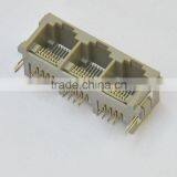 Side Entry 1*3port RJ45 PCB/telephone Jack