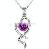High Quality Amethyst Heart Pendant thumbnail-1