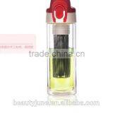 BPA Free Heat-Resistant Sports Bra Glass Water Bottle With Tea Infuser Handles Glass Bottles Hot 2015 thumbnail-2