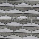 Modern White Wooden Grain Marble Mosaic Tile thumbnail-1