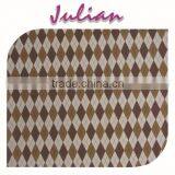 Mickey Mouse Knit Coffee Diamond Checks on White Polyester Milk Fiber Spandex Print Italy Fabric thumbnail-1