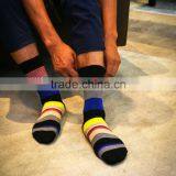 Wholesale Men Custom Colorful Combed Cotton Dress Socks, Cotton Business Crew Socks, Happy thumbnail-2
