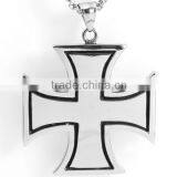 Men's Fashion Gift Crucifix White Tone Stainless Steel Medal Cross Pendant thumbnail-2