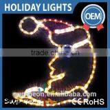 Santa Claus Christmas Decorations Light Rope Motif Outdoor Lighted 2d Santa Claus thumbnail-3