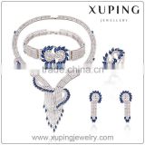 Rhodium Earrings and necklace jewelry, Womens Wedding Zircon Diamond Crystal Jewelry Set