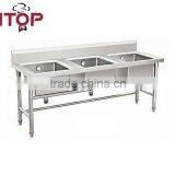 Stainless Steel AISI201 Triple Sink Bench thumbnail-2