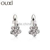 OUXI Cyrstal White Elegant Silver Ear Stud Made With Crystal Y20077 thumbnail-1