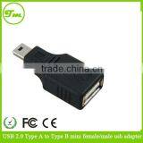 USB 2.0 F/M Mini A 5 Pin 5p Male Plug to Micro B 5 Pin 5P Female Jack Adapter
