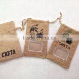 Jute bags with plastic window and sample free