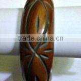 Indian Wood Carved Fashion Bangle Bracelet thumbnail-1