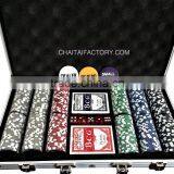 Modern POKER CHIP SET in ALUMINUM Case - Silver Color