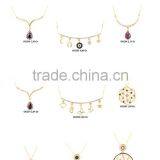 14K Solid Gold Good Luck Ottoman Fligree Evil Eye Charm Necklace thumbnail-1