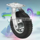 250mm Swivel Plate Inflatable Industrial Rubber Caster
