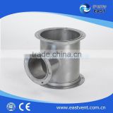 stainless steel Tee with flange of ventilation fittings/HVAC ventilation system/duct pipe fitting for ventilation system