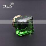 1 2/7 Inch Square Antique Brass Green Glass Cabinet Knobs