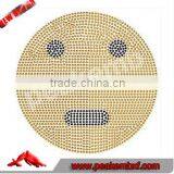 Bling Crystal Hot Fix Motif Emoji Rhinestone Smile Face Iron on Rhinestone Transfer for Kids Clothes thumbnail-2