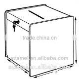 2017 Black Acrylic Ballot Box Wth Lock and Key for Election thumbnail-5