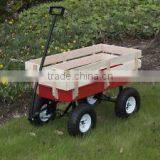Wood Wagon ALL Terrain Pulling Red Railing Easy go Children Kids Wagon thumbnail-6