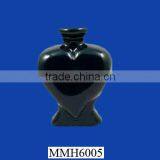 Black Heart Shape Ceramic Pet Cremation Urn thumbnail-1