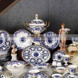 Blue and White Flower Pattern Ceramic Bone China Dinnerware Set thumbnail-1