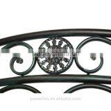 Garden Heart-Shaped 2 Seater Wrought Iron Bench White and Black thumbnail-5
