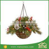 Glittery Lighted Chrismas Decorative Hanging Basket Tree thumbnail-2