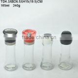 glass kitchenware / glass cruet / glass spice bottle with lid / glassware