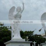 Outdoor Garden Decoration Stone Carving White Marble Cemetery Statues thumbnail-5