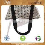 Canvas Beach Tote Bag With Overall Print With Pocket Suitable for Beach Female thumbnail-5