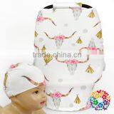 Navy Floral Stretchy Baby Car Seat Covers Multi-fonction Car Seat Cover For Baby Stroller Mum Breast Feeding Nursing Cover thumbnail-6