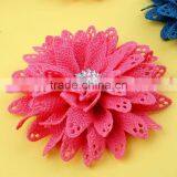 Fabric Flower With Rhinestone Center for Kids Hair Accessories thumbnail-2