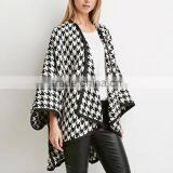Women's Vintage Casual Oversized Batwing Print Cape Poncho Trench Coat Outwear thumbnail-1