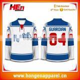 Hongen apparel Custom Made Men's Black Goalie Cut Ice Hockey Jerseys With Sublimated Printing