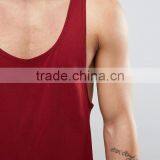 2017 Best Price New Design Summer Custom Red Gym Wear Comfortable Cotton Spandex Fashion Men's Sport Plain Tank Tops thumbnail-3