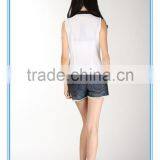 New Fashion Women Sleeveless Summer Chiffon Blouse Designs 2016 thumbnail-3