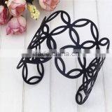 Cheap Jewelry Plain Black Cuff Metal Hollow Bangle With High Quality thumbnail-2