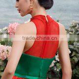 MGOO High Fashion Chinese Style Red Color Halter Maxi Prom Dress Ball Gown Tulle Green Toast Dress YDYS15B0083 thumbnail-6