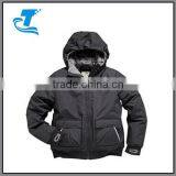Boys Hooded Padded Jacket With Thumbhole Cuffed Sleeves
