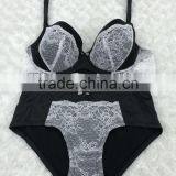 Nylon Lace Padded Bra With Brief Sets Ladies Underwear Sexy Bra And Panty New Design thumbnail-1