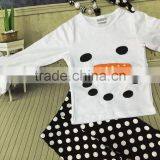 Christmas Suit Winter Outfit Girls Colthes Baby Snowman X-mas Clothes Black/white Dot Pant With Necklace and Headband Set thumbnail-3