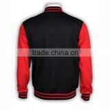 BSCI High Quality Leaver Baseball Jacket Satin Custom Leather Sleeve thumbnail-5