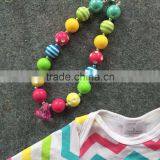 2016 Rainbow Chevron Easter Dress Bunny Dress Baby Girls Clothes Fashion Kids Clothes With Matching Necklace and Shoes Set thumbnail-4