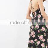 Floral Print High Neck Midi Dress With Low Back and Strappy Detail thumbnail-3