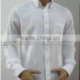 2016 Pick Stitch Saddle Stitch Button Down Collar Men's Contrat Color Linen Dress Shirt thumbnail-2