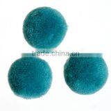 Cashmere Pom Pom Balls DIY Craft Decoration Peacock Green Round 30mm Dia. thumbnail-3