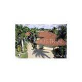 DX51D ASTM A653 Stone Coated Roofing Tiles Brown Flat For Construction thumbnail-1